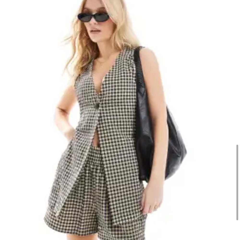ASOS Black and White Checkered short set